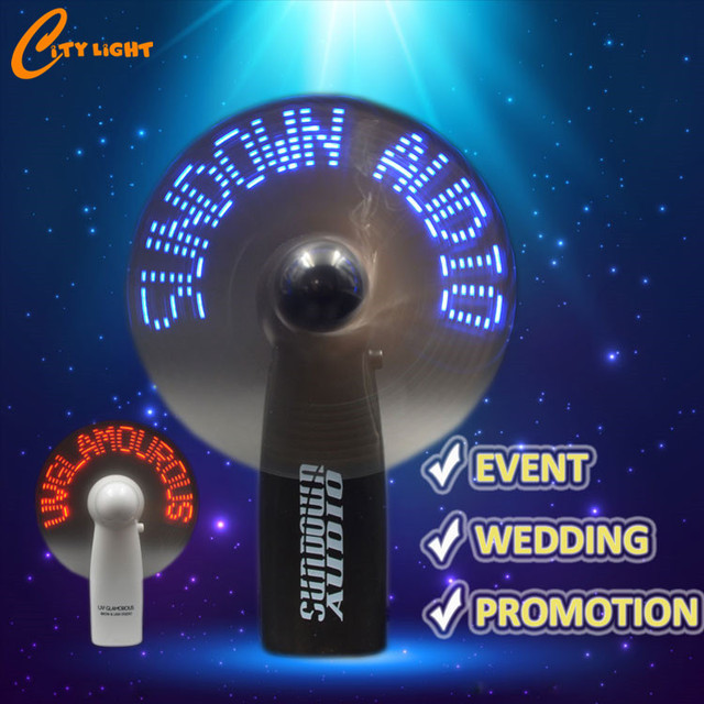 Christmas Trade Assurance Programming Flashing Message Mini Programmable Led Message Handheld Fan