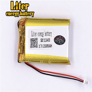 Plug 1.0-2 P 113450 2500 mah 3.7 V lipo battery Rechargeable solar li ion polymer lithium battery with PCM - Product Image 1