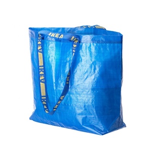 Tienda de comestibles 100% de polipropileno de 10 galones medio Frakta bolsas de compras azul Multi-propósito reutilizables bolsa