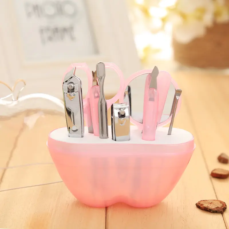 Pomme forme 9 pièces ciseaux coupe-ongles manucure ensembles soins de beauté trousse à outils ongles manucure Kit