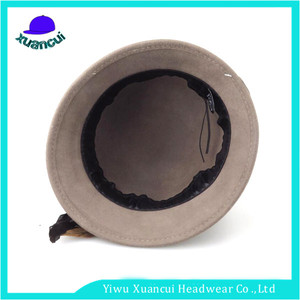 Nouveau Style Top Vente witner femmes église chapeaux lady bowler <span class=keywords><strong>cloche</strong></span> laine chapeau avec plume - Product Image 2