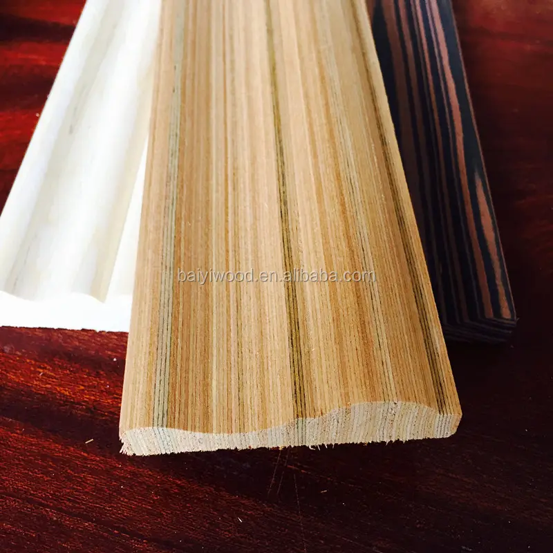 Recon timber block Engineered wood Molding Trim for Furniture decorative door trim