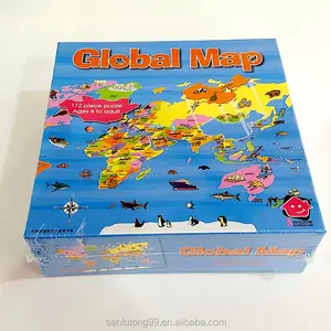 Fabbrica Direttamente 112 Pezzi Di Puzzle Globale Mappa Puzzle della Carta Di Puzzle