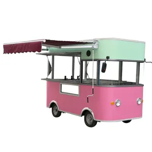 移动食品车迷你甜甜圈 koisk 果汁现代食品车不锈钢食品车拖车