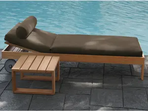 Wholesale Outdoor Beach Chair Spa Chair Sun Swimming Pool Wooden Lounge Chair