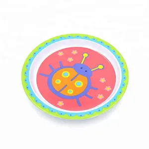 High quality round kids melamine plate, children unbreakable dinnerware