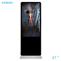 32/ 43/ 49/ 55/ 65 Inci OEM Kios Digital Signage LCD Indoor dengan Stand Lantai untuk Periklanan/ Pusat Perbelanjaan/ Stasiun Kereta Bawah Tanah