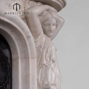 Decorative White Carrara Marble <strong>Wall</strong> <strong>Fireplace</strong> Surround - Product Image 5