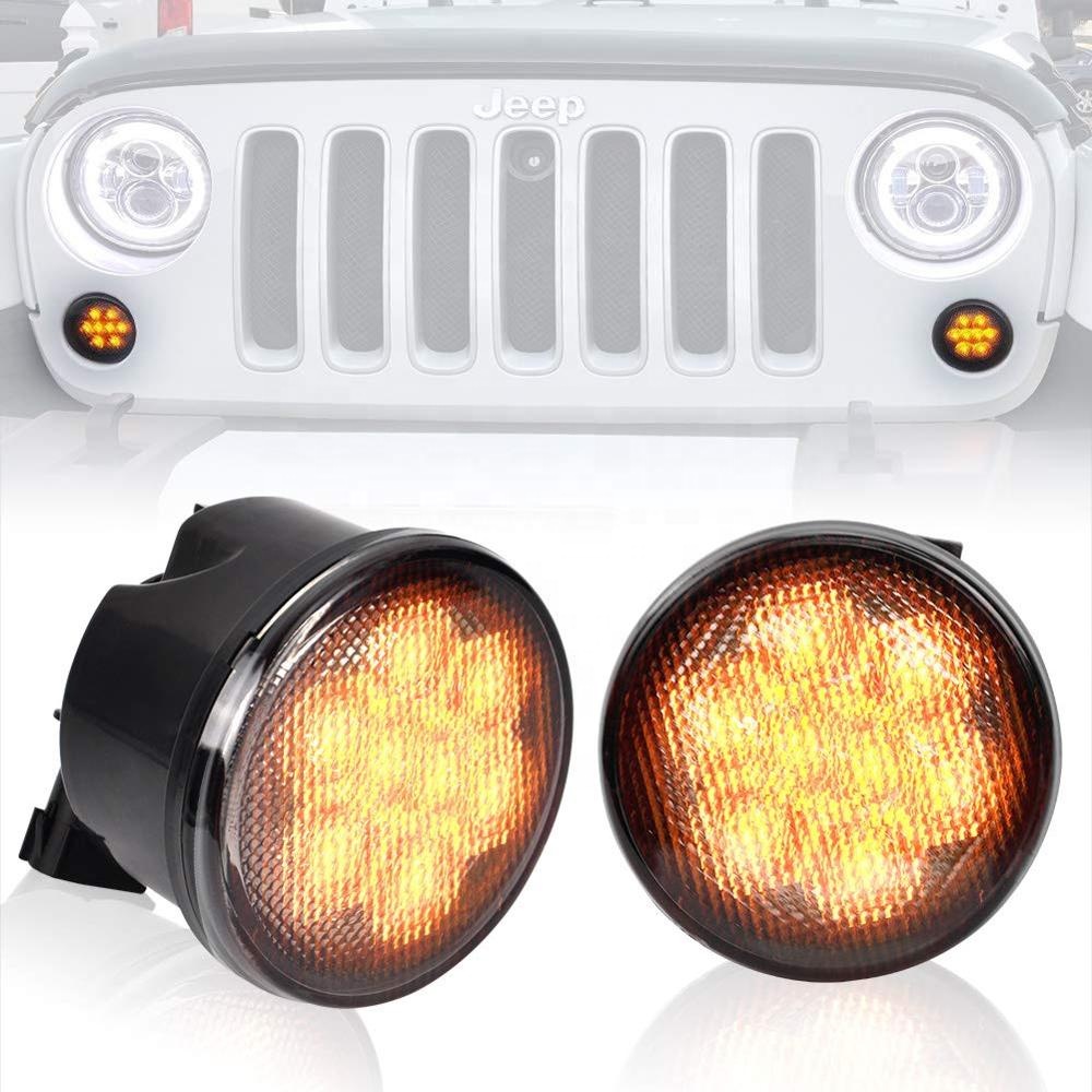 Передние СВЕТОДИОДНЫЕ ПОВОРОТНЫЕ сигналы для Jeep Wrangler JK, фонари для крыльев, аксессуары для Jeep Wrangler