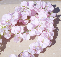 Vente en gros de fleurs artificielles en soie de glycine suspendues, longueur 120 cm, pour la décoration de mariage et les décorations extérieures