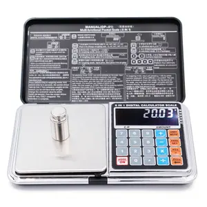 LCD 6 合 1 多功能数字秤电子 0.01*500g 重量平衡与棕榈计算器设计对于银首饰