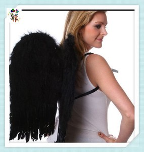 HPC-0839 de alas de plumas de Ángel caídas, accesorio hecho a mano para fiesta, foto, color negro, rojo, blanco - Product Image 3