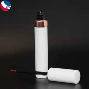 אלומיניום לבן צינורות ריק אייליינר עיפרון פלסטיק צינור אייליינר עם מברשת מסקרה קוסמטיקה מסך הדפסה