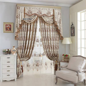 <span class=keywords><strong>Cortinas</strong></span> de Tela Elegantes para Sala de Estar <span class=keywords><strong>con</strong></span> Cenefa Integrada, Tejidas a Mano para una Decoración de Ventanas Sofisticada - Product Image 2