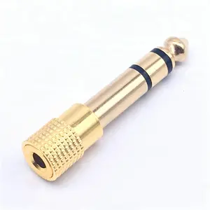 Conector de áudio estéreo, microfone banhado a ouro macho para fêmea de 6.35mm (1/4 polegadas) para 3.5mm (1/8 polegadas)