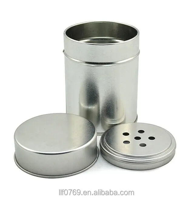 Groothandel Metalen Spice Blikken Ronde Metalen Kruiden Verpakking Tin Box Met Kleine Gaten Spice Blikken