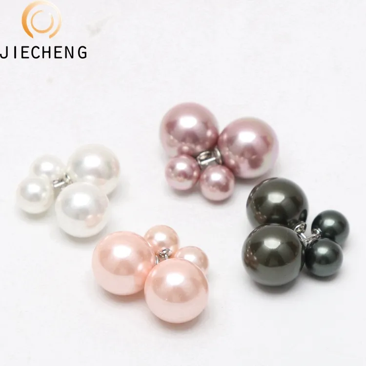 wholesale price and hot sale style zircon genuine freshwater seashell pearl dangle earrings with white pink purple black color