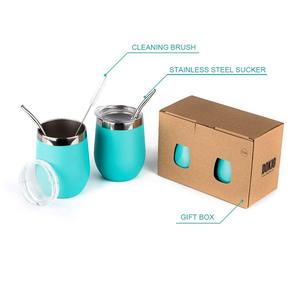 En gros 8oz/12oz/16oz Gobelet Isolé Sous Vide Tasse Double Paroi 18/8 De Qualité Professionnelle En Acier Inoxydable Gobelet à Vin avec Couvercle De Paille - Product Image 5