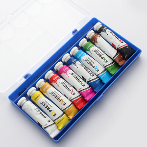 Peinture à la <span class=keywords><strong>Tempera</strong></span> en Boîte Plastique de 10 ml, 10 Couleurs, Vente en Gros Directe d'Usine - Product Image 1