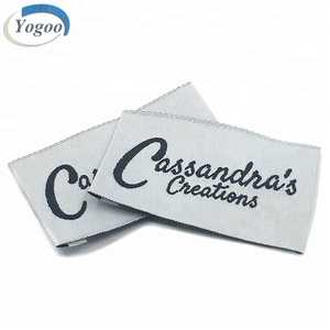 Etiqueta de Ropa Tejida con Nombre y Logotipo Personalizados, Ecológica, Lavable, de Algodón, para Zapatos, Bolsos, Bufandas, Tipo Plegado <span class=keywords><strong>Yogoo</strong></span> - Product Image 1