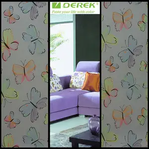 YJC1091 Decorative Privacy Window Film Treatments Colourful Butterfly