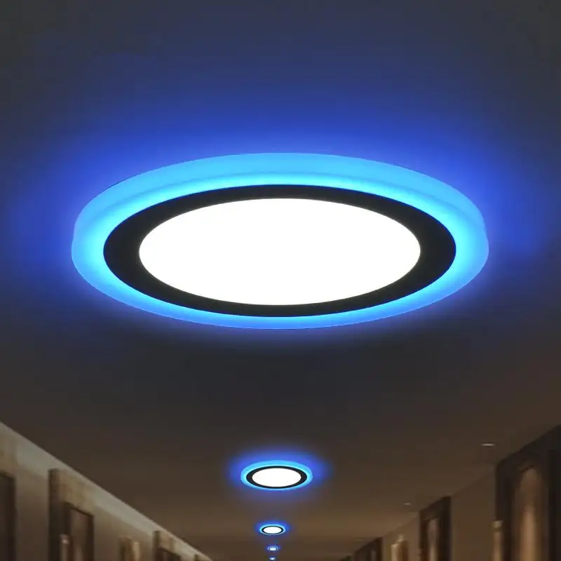 두 배 색깔 led 패널 빛, led 빛 변하기 쉬워 색깔 AC85-265V 호리호리한 led 패널 온난한 백색 백색 백색 파란 가정 훈장 빛