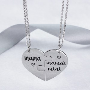 Bijoux lys — colliers <span class=keywords><strong>pour</strong></span> femmes, en vrac, bijoux meilleur ami, Puzzle en forme de cœur, bijoux de cadeaux <span class=keywords><strong>pour</strong></span> la fête des mères, 2 pièces - Product Image 2