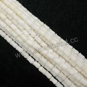 Factory sell natural bamboo coral bead tulip white flower beads