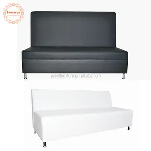 Perabot Ruang Tamu Sofa Bersekat Kulit Hitam Putih Murah - Product Image 1