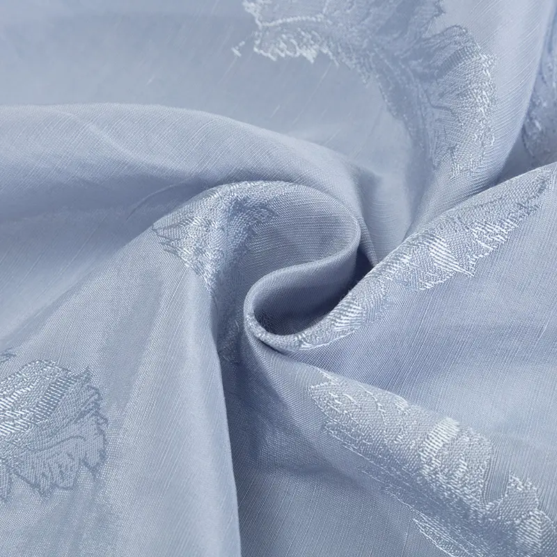 Thời Trang Viscose Linen Cotton Blend Leaf Pattern Jacquard Vải Cho Trang Phục