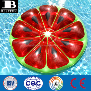 Flotador Inflable de PVC Resistente con Logotipo Personalizado, Forma de Sandía, Cama de Aire Redonda con Diseño de Rodaja de Fruta para Broncearse en la Playa, <span class=keywords><strong>Lago</strong></span> o Piscina - Product Image 2