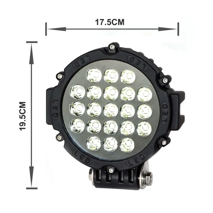 12v 24v 63 watt led working light for offroad truck suv atv 7" round LED headlights