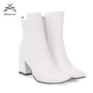 2018 scarpe stivaletti in <span class=keywords><strong>pelle</strong></span> PU tacco alto di ultimo design donna vendita calda - Product Image 2