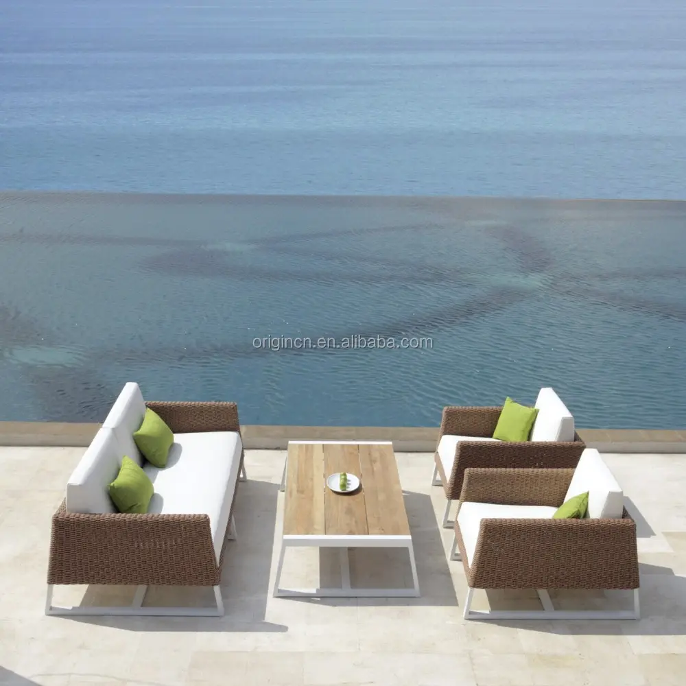 Hot sale outdoor sunroom leisure furniture set rattan sofa set modern design