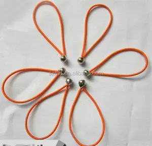 Cabo elástico para bungee, cordão com extremidade de metal/elástico para bungee com ponta t/elástica, cabo de bungee com bola