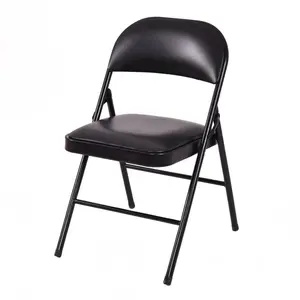 Ücretsiz örnek Metal Katlanır Sandalye siyah fabrika