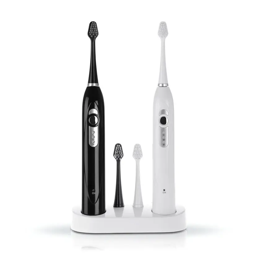 Daily necessity products Dual charging twin holder wholesale sonic electric black toothbrush