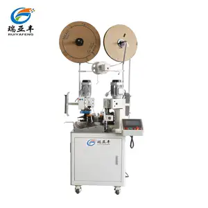 Full automatic double head wire strip cut twist terminal crimp machine