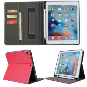 Sarung dompet sabuk kulit untuk Apple iPad 10 9.7 10.2 pro 11 air 10.9, sarung wadah kartu menyala