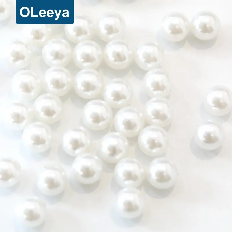 Commercio all'ingrosso della fabbrica di Oleeya 2mm a 16mm 50 colori allentati di plastica abs perline perla rotonda per le decorazioni dei monili