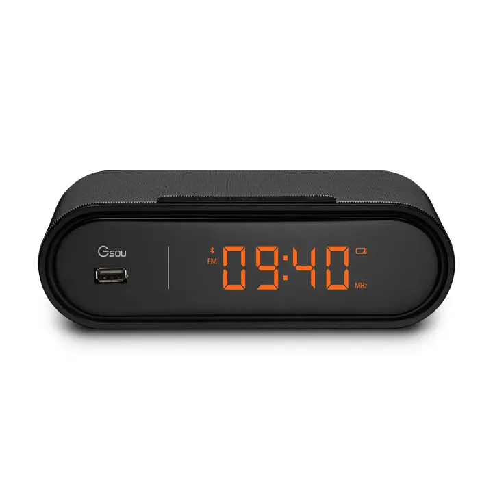 Clock radio BT speaker with TF card music, Time synchronization Bluetooth speaker with mobile phone by app control