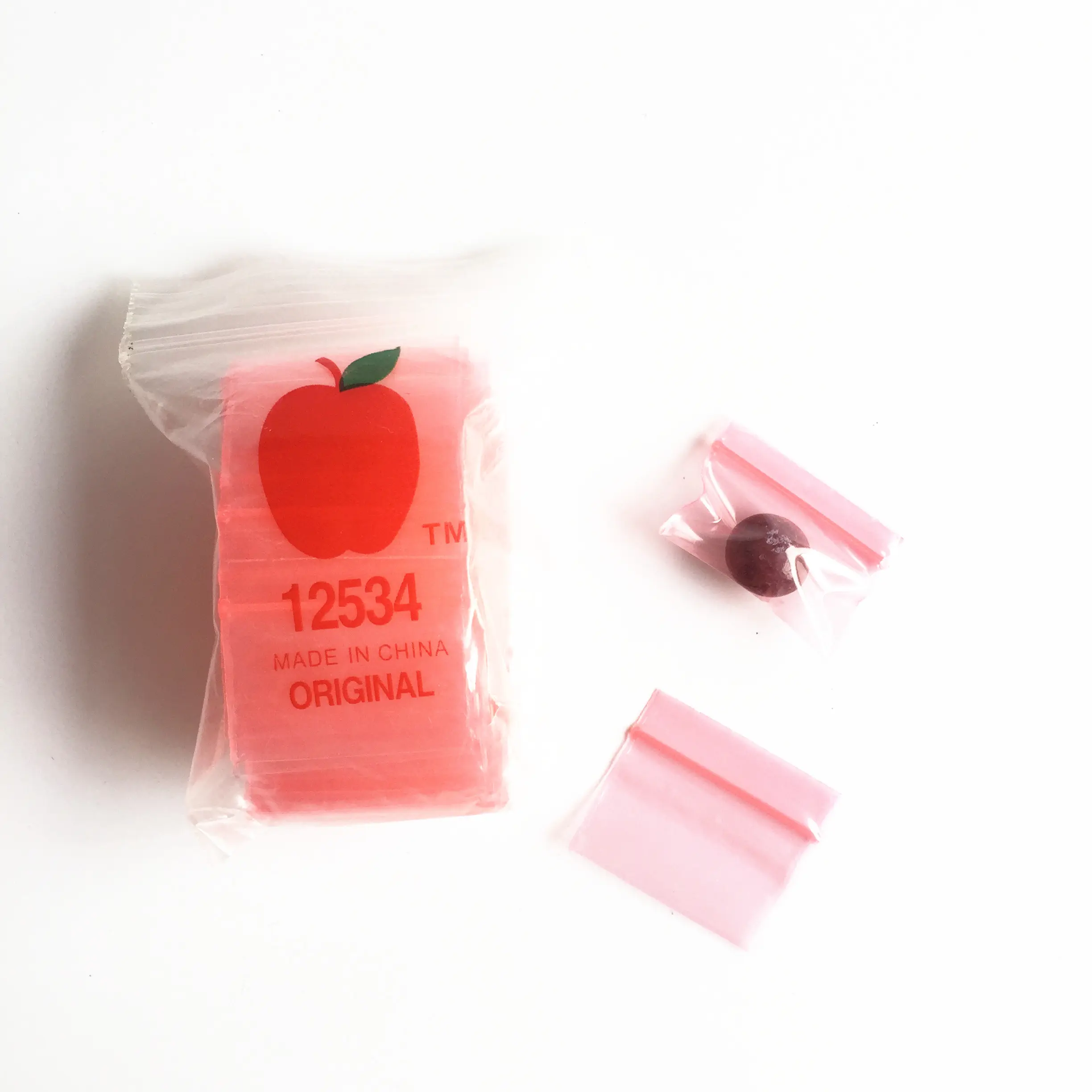 मिनी Ziplock Baggies एप्पल ब्रांड डिजाइन मिश्रण मुद्रित प्लास्टिक छोटे ज़िप ताला बैग
