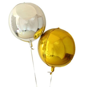 Ballons ronds gonflables à feuille d'aluminium 4D, 10 pièces, 22 pouces, en <span class=keywords><strong>métal</strong></span> <span class=keywords><strong>chromé</strong></span>, décorations de fête d'anniversaire et de mariage - Product Image 2