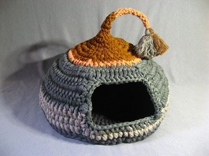 Cat <strong>Igloo</strong> Crochet Pattern Custom Hand Made <strong>Dog</strong> Bed Pet Bed Cave - Product Image 3