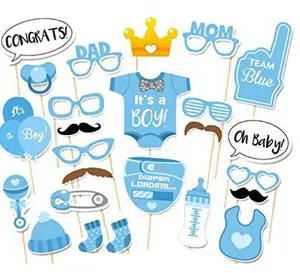 27Pcs Boy Shower 1Th Birthday Party Baby Photo Props it's a boy Photo Booth Props
