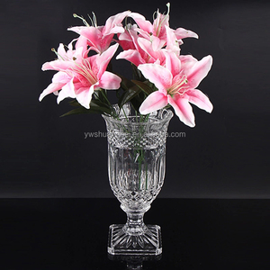 New Arrival clear and High Quality Hand Cut <strong>Crystal</strong> Glass Flower <strong>Vase</strong> - Product Image 2