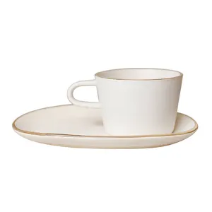 Elegante blu di ceramica colazione disegno tazza di porcellana piattino per il caffè di promozione anf regalo
