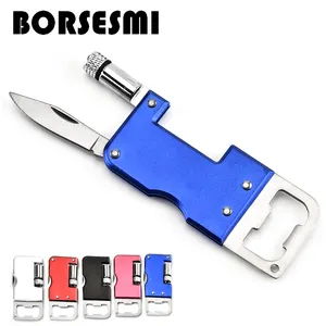 New creative Multi-function folding bottle opener portable keychain knives 62mm
