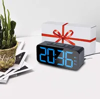Fabricante digital incrível relógio led, relógio despertador de rádio com 2 alarmes