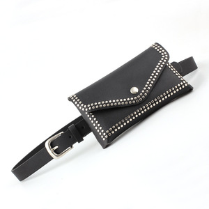 Unionpromo-<span class=keywords><strong>riñonera</strong></span> de <span class=keywords><strong>cuero</strong></span> Pu con remaches para mujer, bolso de cintura con remaches - Product Image 6